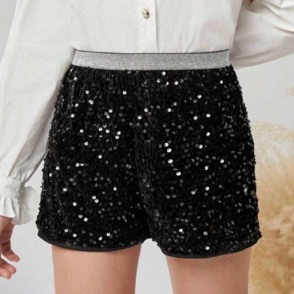 Shein Sequin Wide Leg Shorts